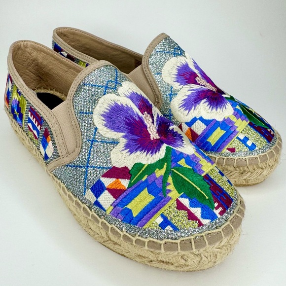 NEW Johnny Was size 38 or 7.5 8 US Madrid espadrille embroidered boho shoes - Picture 4 of 8